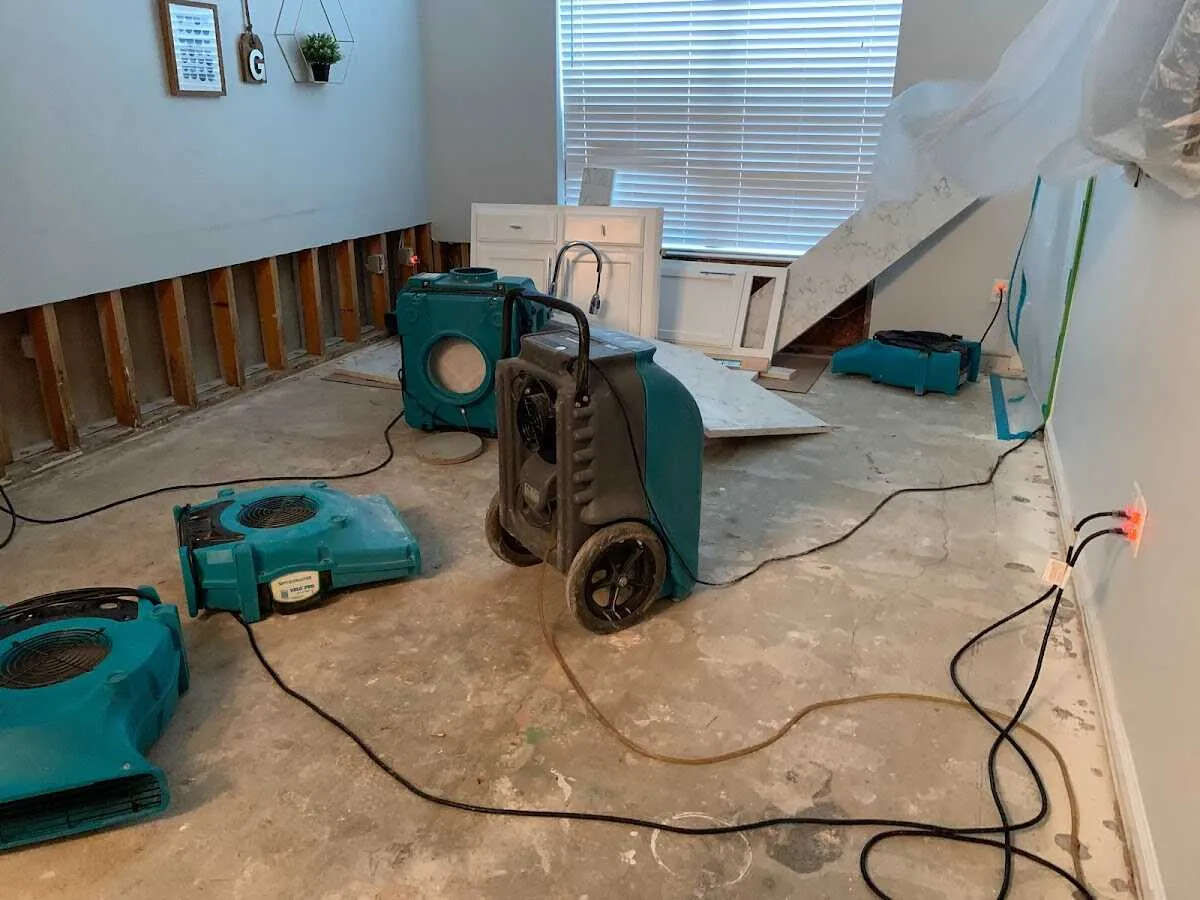 Dehumidifier in flood-cut room for Water Extraction & Removal in Maryville